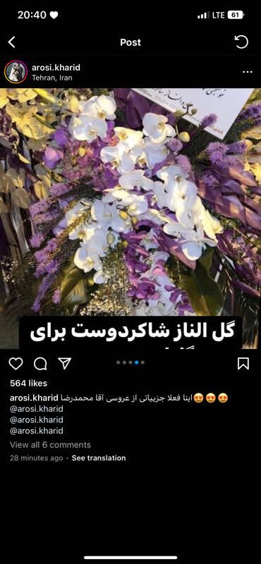 گل گران قیمت الناز شاکردوست برای عروسی محمدرضا گلزار