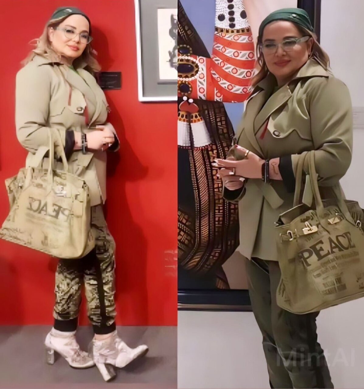 عکس| استایل پاییزی بهاره رهنما با شلوار گِت و کفش پاشنه بلند