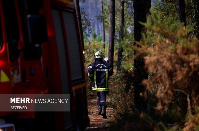 تصاویر| آتش سوزی در جنگل‌های منطقه ژیروند فرانسه