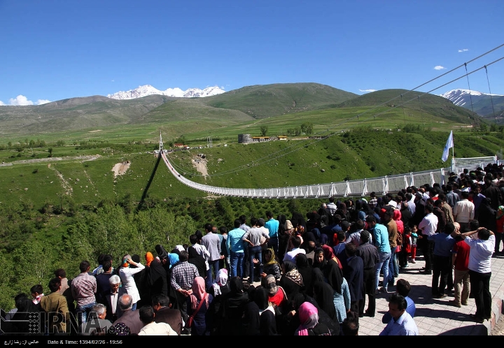 افتتاح بزرگترین پل معلق خاورمیانه در مشگین شهر /عکس