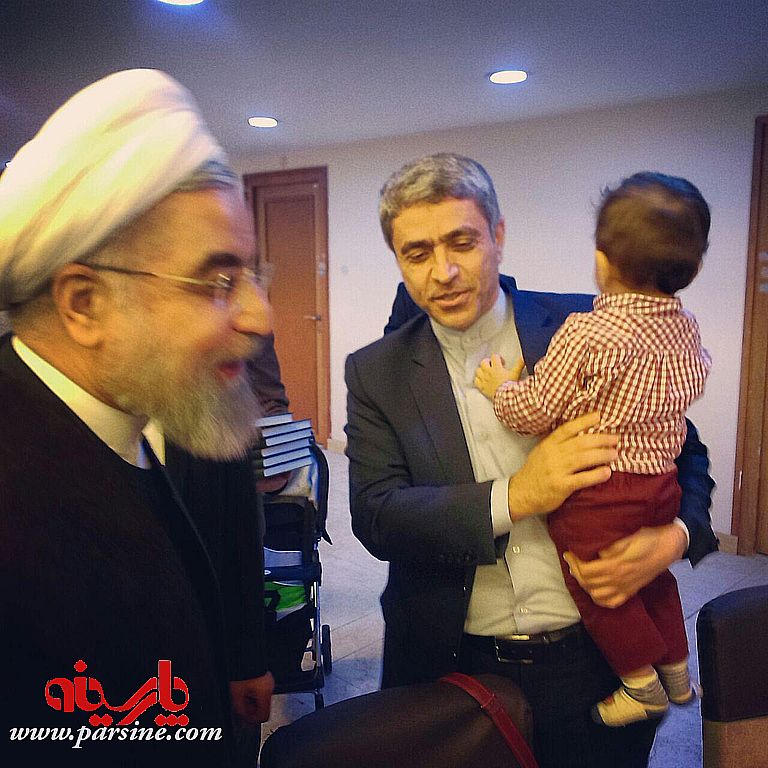 ظریف، وزیر اقتصاد و دامادش در دیدار با رئیس‌جمهور+تصاویر