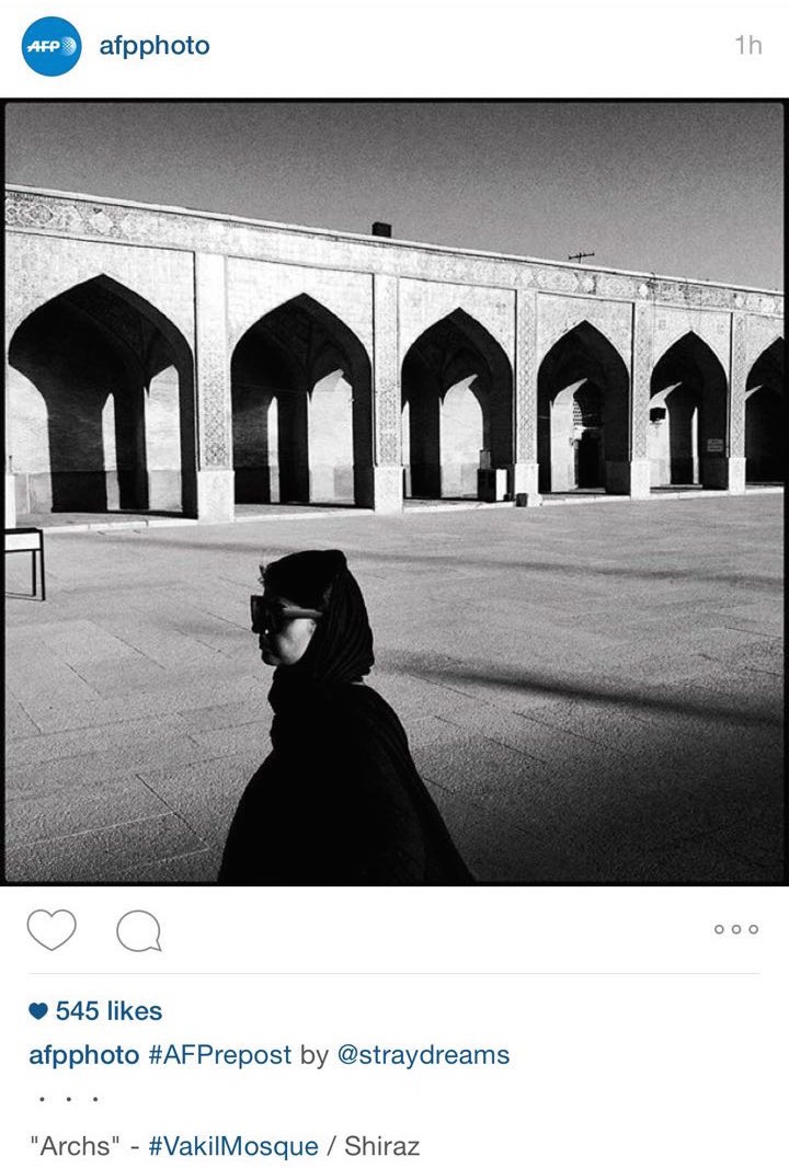 پست اینستاگرامی و فارسی خبرگزاری فرانسه درباره مسجد وکیل شیراز+عکس