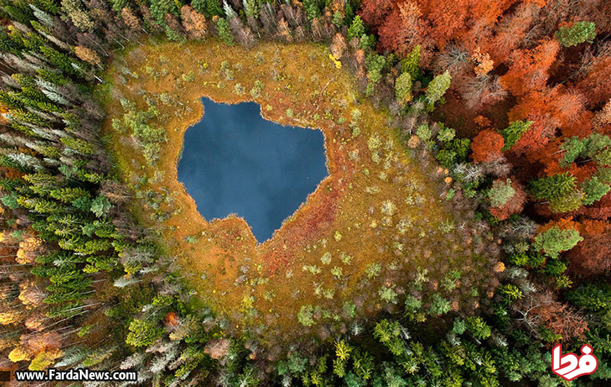 تصویر استثنایی از یک دریاچه در بهار و پاییز