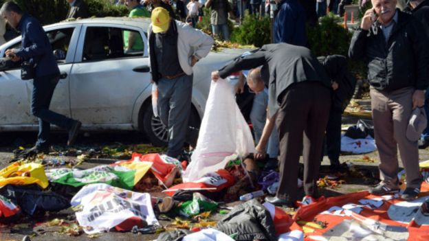 ۳۰ نفر در انفجارهای آنکارا کشته شدند+تصاویر