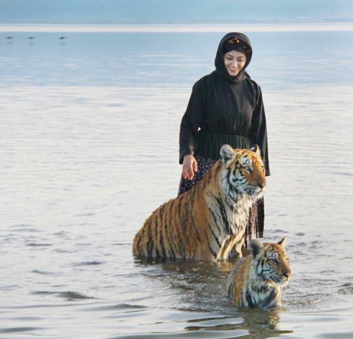 بازیگر زن نترس ایرانی همبازی سه ببر بنگال شد! +عکس