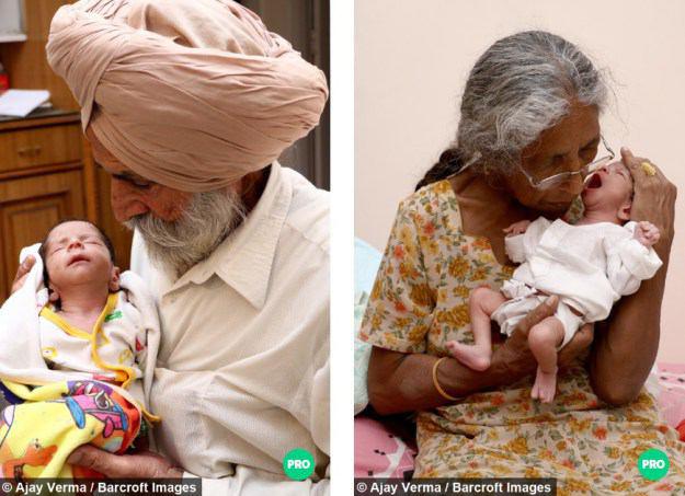 زن هندی در ۷۰ سالگی مادر شد +تصاویر
