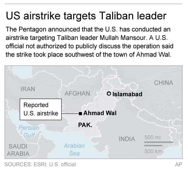 حمله پهپادهای آمریکا به مقر رهبر طالبان؛ ملا اختر منصور کشته شد؟