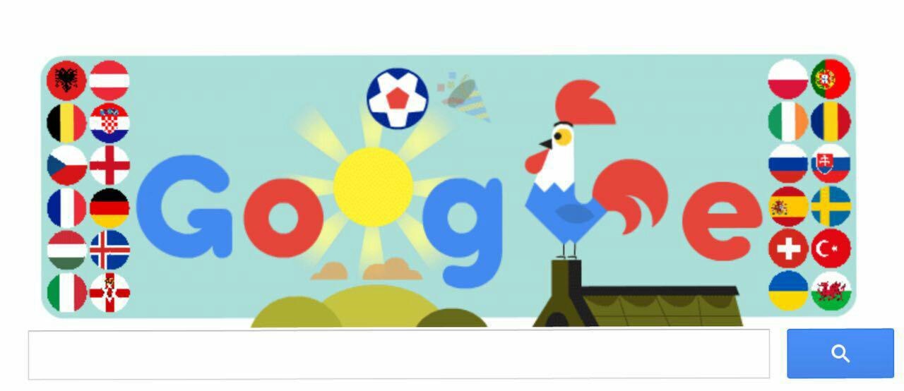 تغییر لوگو گوگل برای جام ملت‌های اروپا 2016+تصویر