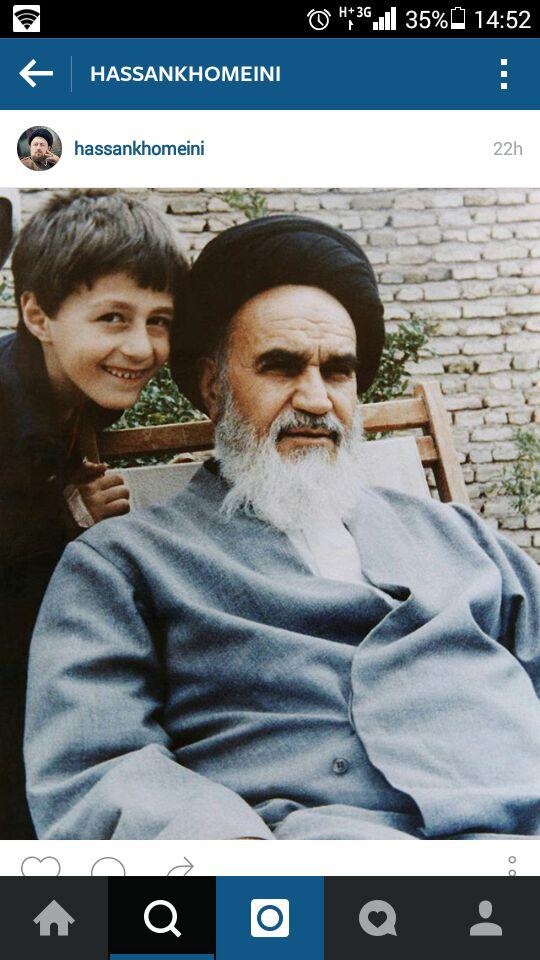 عکس/ کودکی سیدحسن خمینی در کنار امام (ره)
