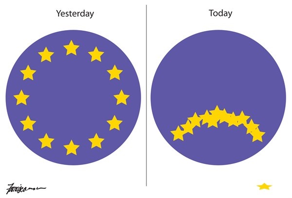 کاریکاتور/ دیروز و امروز اتحادیه اروپا!