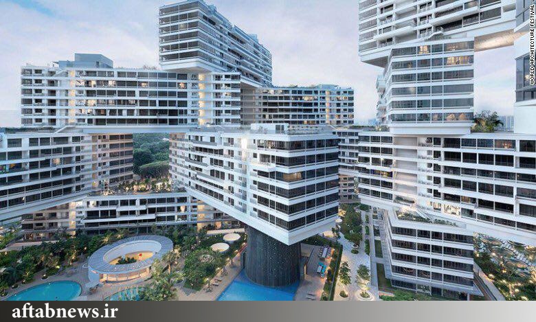 عکس/ نمايي از معماري جالب ساختماني در سنگاپور