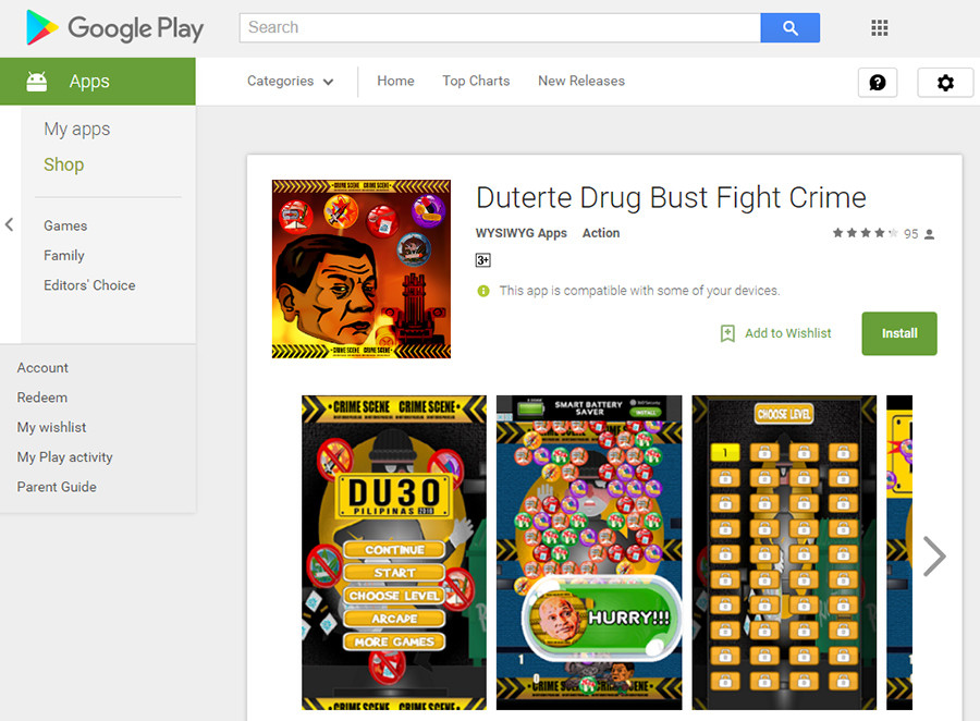 یک بازی‌ موبایلی برای کمک به هیتلر فیلیپین جهت کشتن قاچاقچیان مواد مخدر!+تصاویر