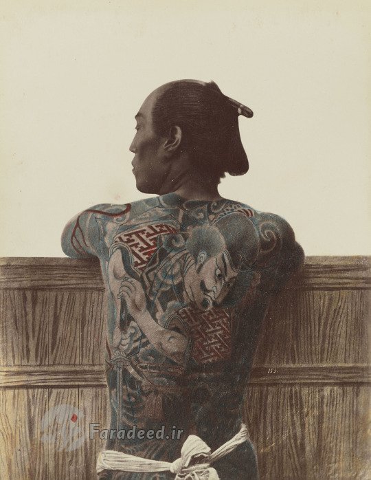 عکس/ مرد ژاپنی با خالکوبی ایرِزومی در سال 1875 میلادی