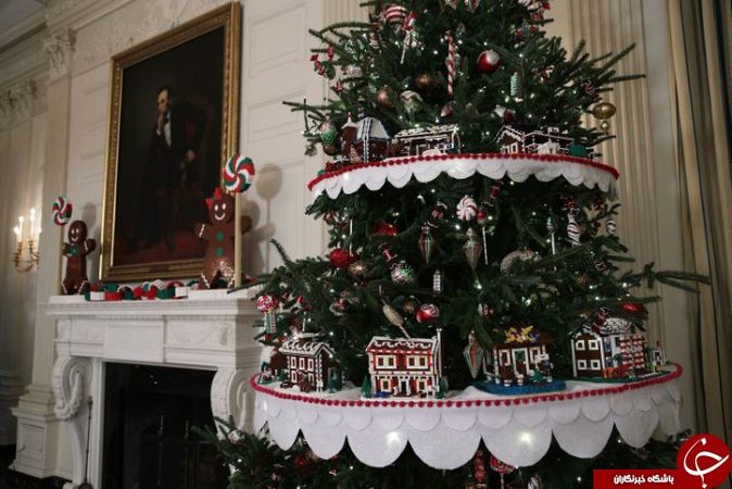 میشل اوباما کاخ سفید را برای کریسمس تزیین کرد +تصاویر
