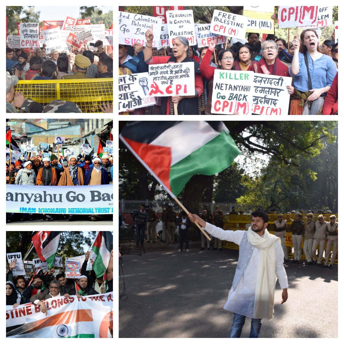تظاهرات عليه سفر نتانياهو به هند+عکس