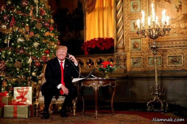 کریسمس مجلل و اعیانی ترامپ و ملانیا + عکس