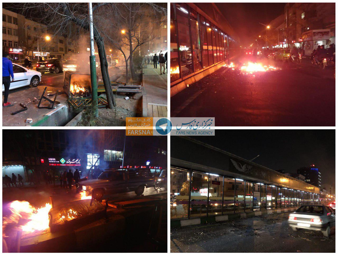 گزارشی از ناآرامی‌ها در تهران/تکذیب قانون منع رفت‌وآمد/تعطیلی ۲ ایستگاه مترو+فیلم و عکس