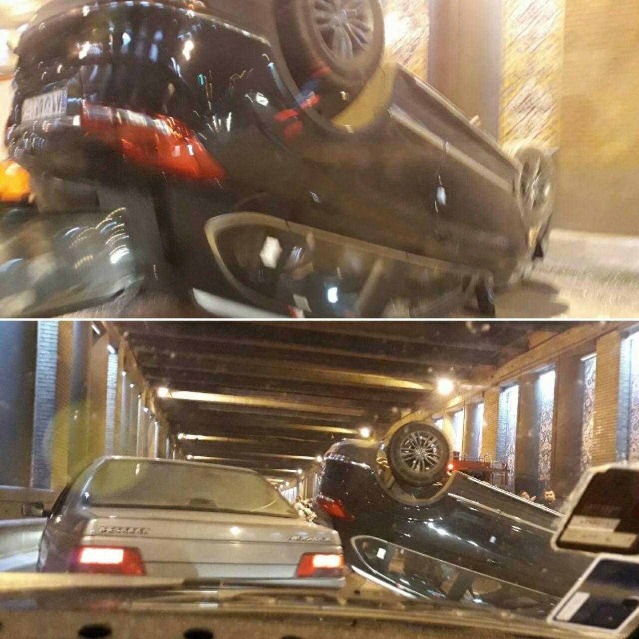 تصادف زنجیره‌ای در تهران/ عکس