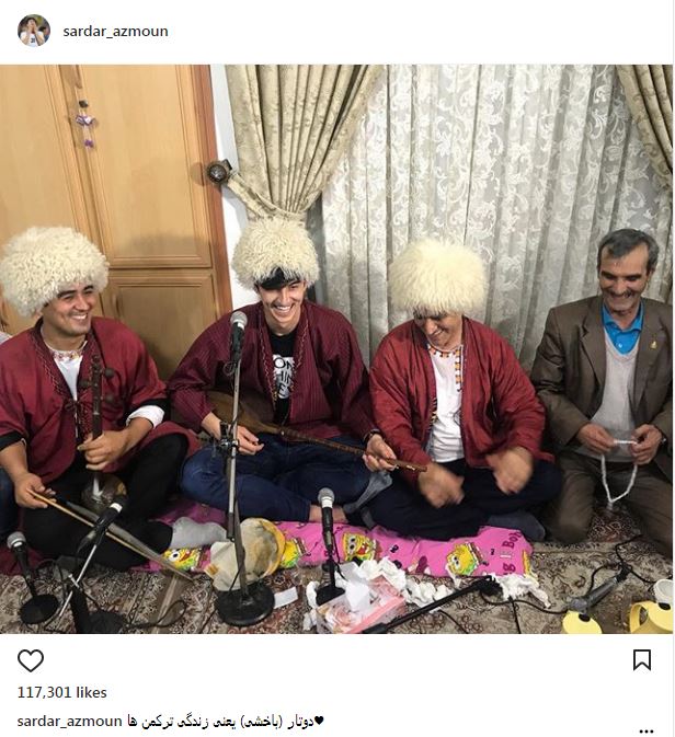 پوشش ترکمنی فوتبالیست مشهور + عکس