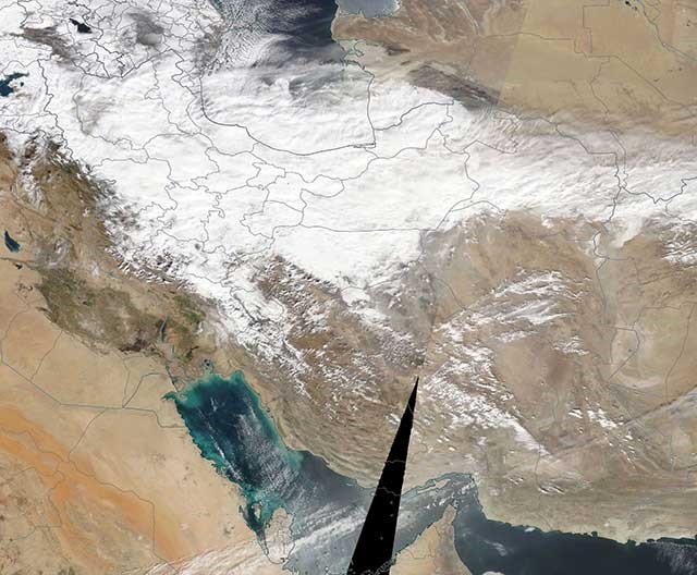 نصف ایران زیر برف/ گزارش ماهواره‌ای ناسا /عکس