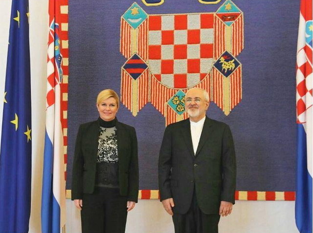 ظریف با رئیس‌جمهور کرواسی دیدار کرد+عکس
