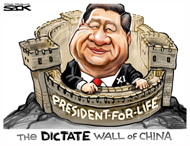 دیوار بزرگ دیکتاتوری چین+کاریکاتور