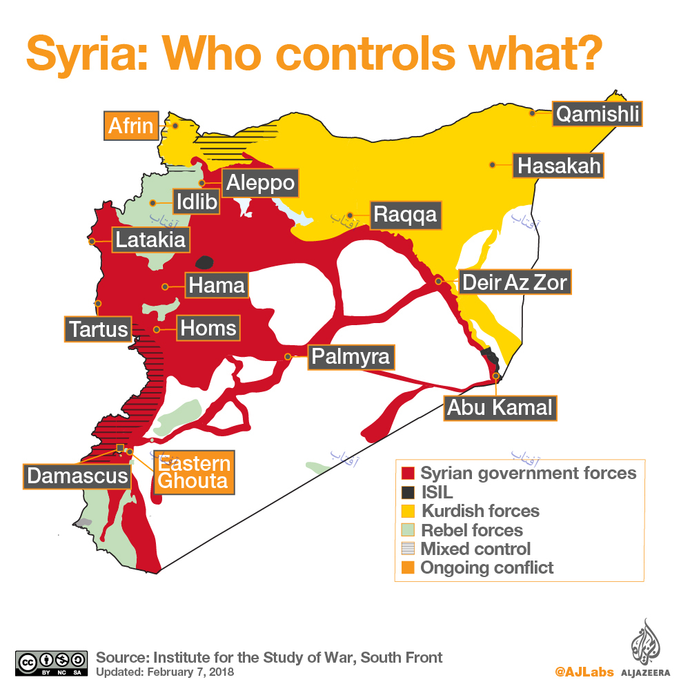 کننرل مناطق سوریه دست کدام گروه‌هاست؟+نقشه