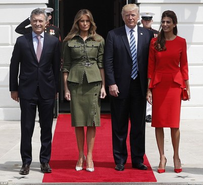 لباس نظامی ملانیا ترامپ در کاخ سفید +عکس