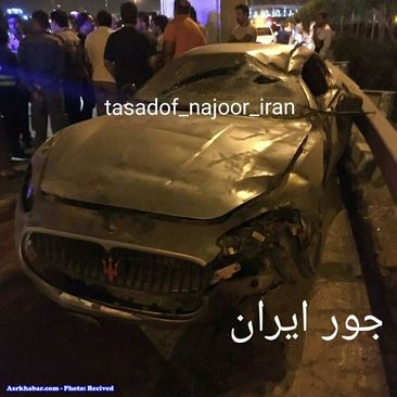 تصادف وحشتناك مازراتي در تهران /عكس