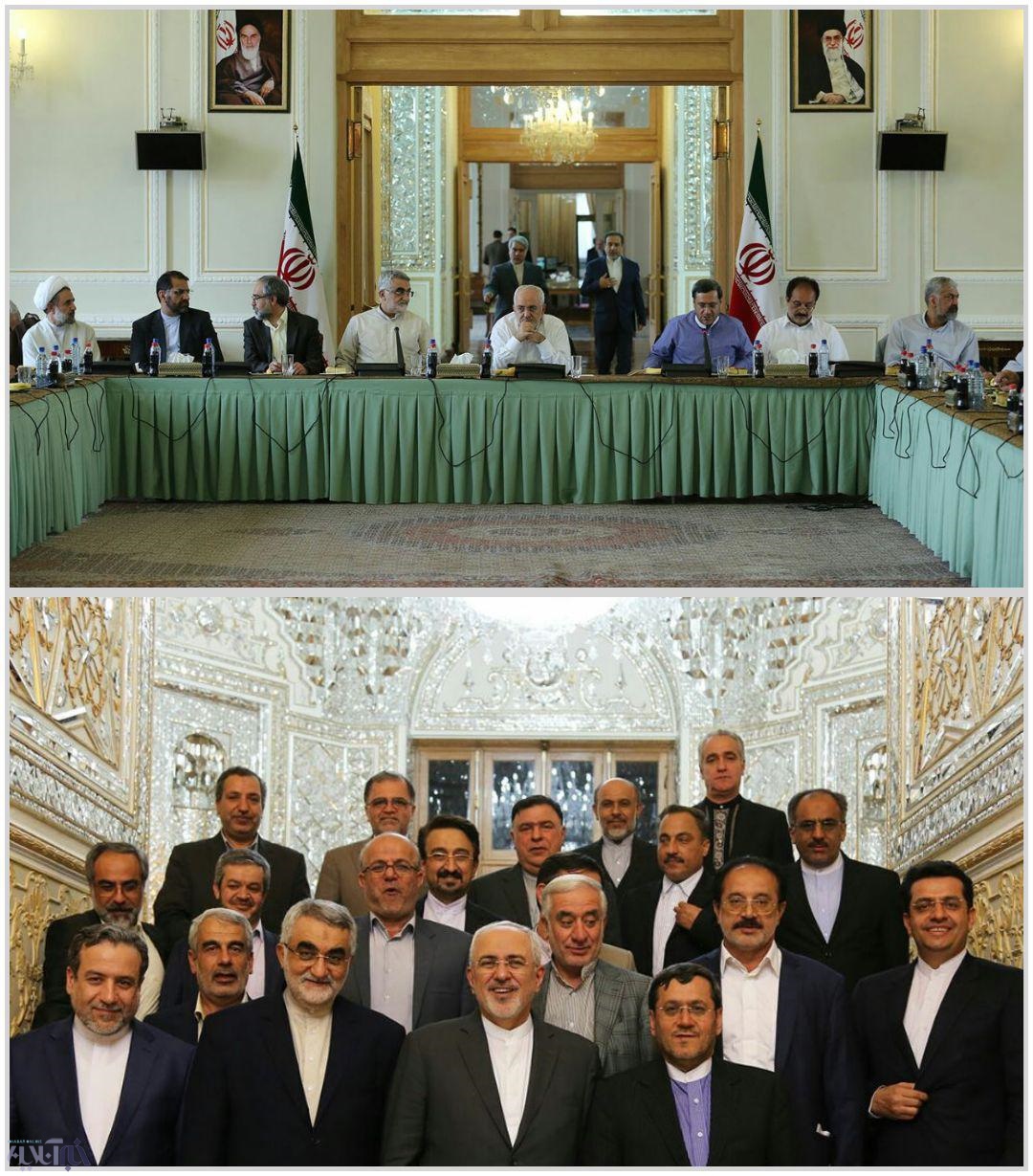 دیدار ظریف با رئیس و اعضای کمیسیون امنیت‌ملی و سیاست‌خارجی مجلس / عکس