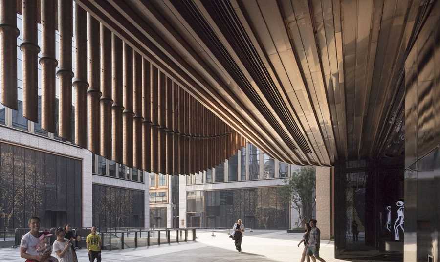 نمای جالب و متحرک ساختمانی جدید در شانگهای / تصاویر