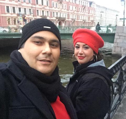 عکس رضا داوودنژاد و همسرش غزل در روسیه