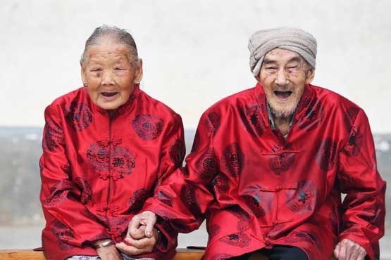 مسن‌ترین زوج خوشبخت چینی +عکس