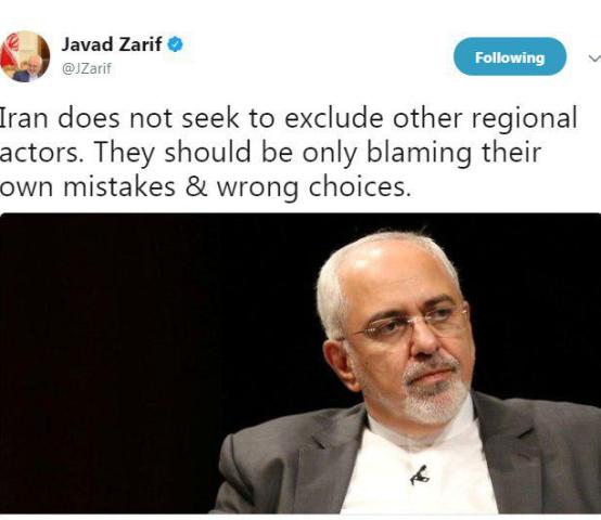 ظریف: ایران به دنبال حذف دیگر بازیگران منطقه‌ای نیست