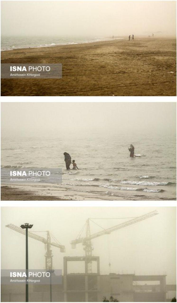 طوفان گرد و خاک در بندرعباس/تعطیلی بنادر مسافری بندرعباس، قشم و هرمز/عکس