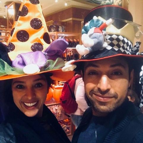 اشکان خطیبی و همسرش درحال آماده شدن برای جشن هالووین! عکس