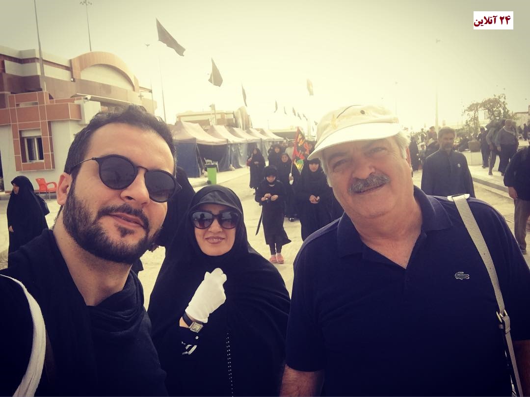 مجری مشهور و خانواده‌اش در پیاده‌روی اربعین /عکس