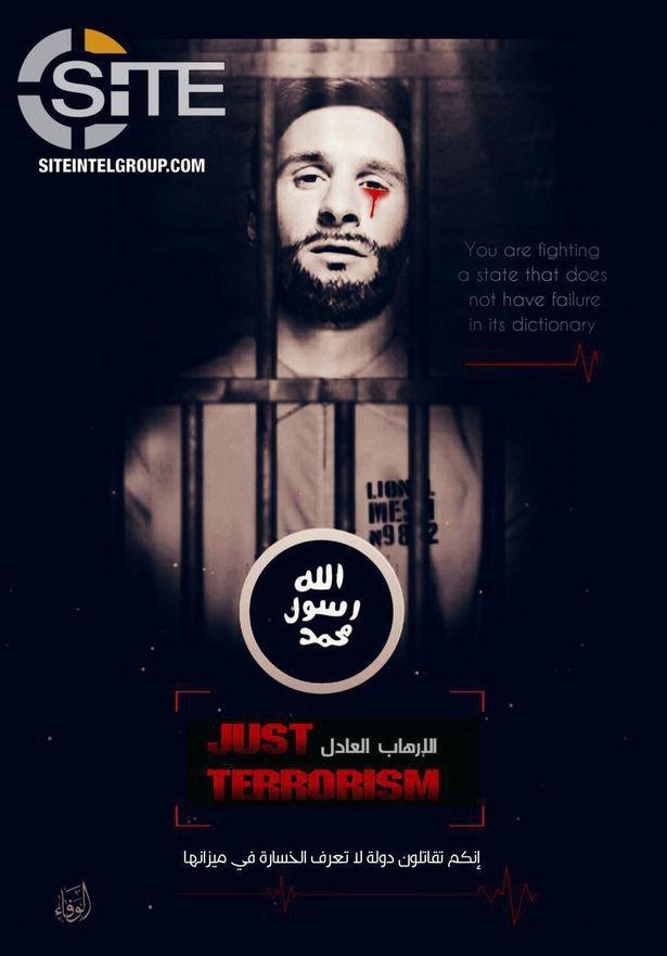 تهدید جام‌جهانی با تصویری از مسی پشت میله‌های زندان داعش!