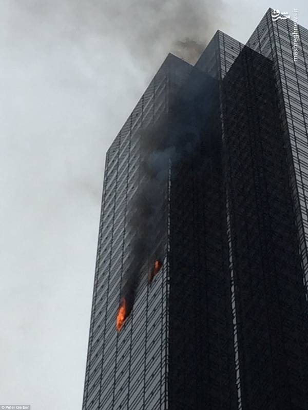 عکس/ یک کشته در حادثه آتش‌سوزی برج ترامپ