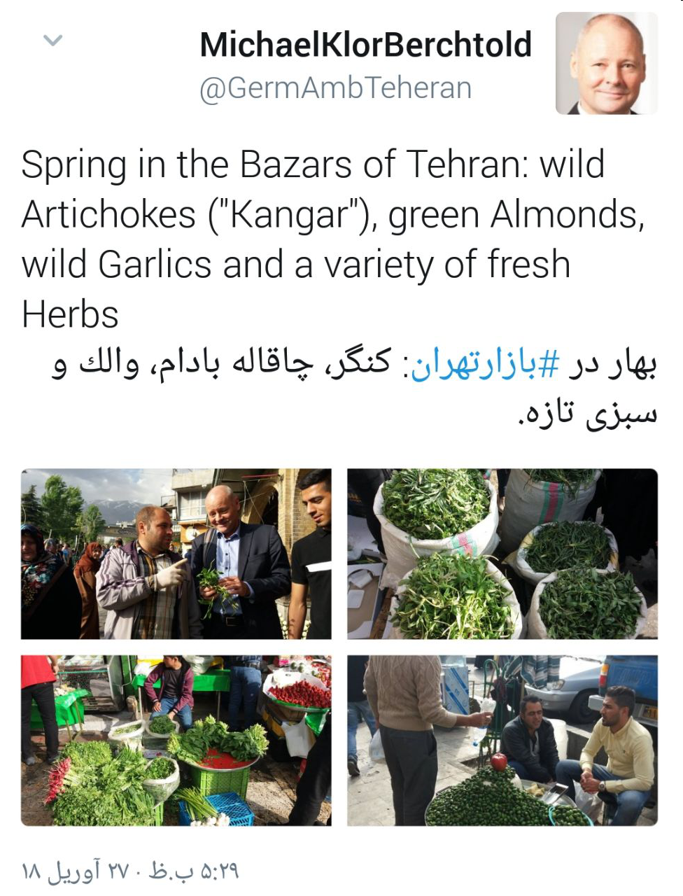 عکس/ گشت و گذار سفیر آلمان در بازار تهران