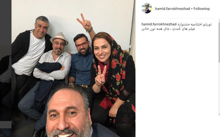 سلفی حمید فرخ‌نژاد، رضا عطاران و پژمان جمشیدی در یک جشنواره خارجی /عکس