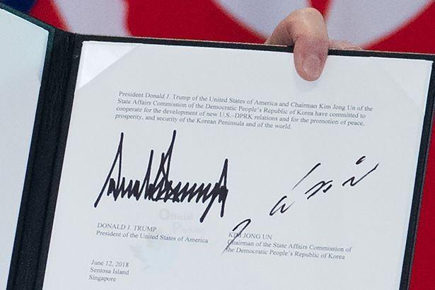 متن کامل سند امضا شده ترامپ و کیم جونگ اون