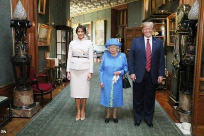 استقبال ملکه بریتانیا از دونالد ترامپ و ملانیا + عکس