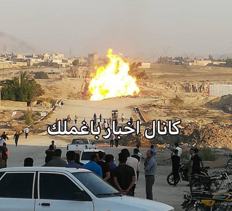 فیلم| انفجار خط لوله انتقال گاز در خوزستان