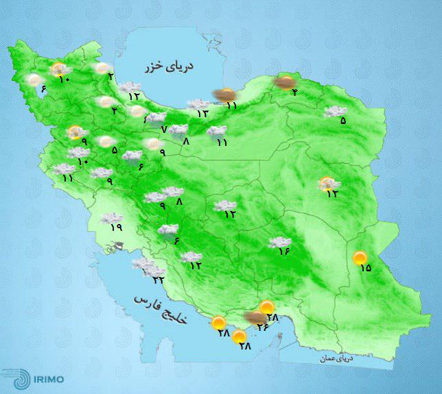 امروز در کدام استان‎ها باران می‎بارد؟+نقشه