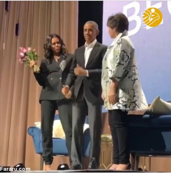 رقص اوباما در مراسم معرفی کتاب همسرش +تصاویر