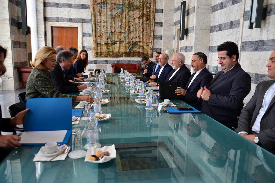 دیدار ظریف و وزیر خارجه ایتالیا/ تاکید ایتالیا بر حفظ برجام+عکس