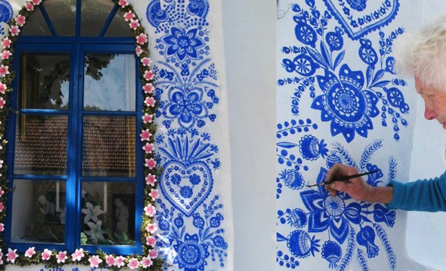 این پیرزن 91 ساله، روستایش را به اثری هنری تبدیل کرده است! +تصاویر