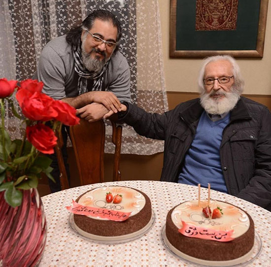 کیک تولد ۸۳ سالگی جمشید مشایخی +عکس