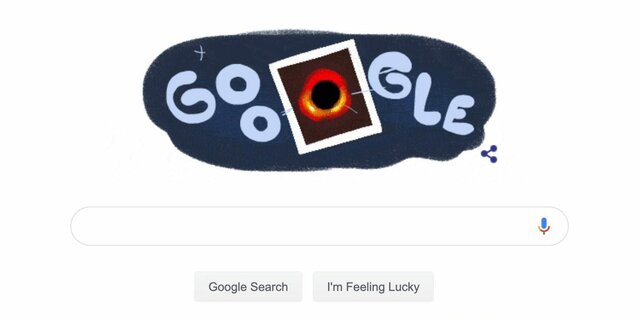 تغییر لوگوی گوگل به اولین تصویر ثبت شده از یک سیاهچاله+عکس